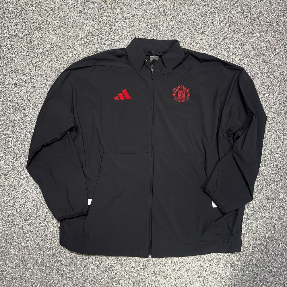 Adidas Manchester United Anthem ZNE Jacket Mens 3XL Black Red Full Zip JM5559